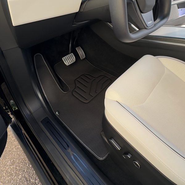 Tapis de sol intérieur en PVC pour Tesla Model X LR & Plaid 2022+