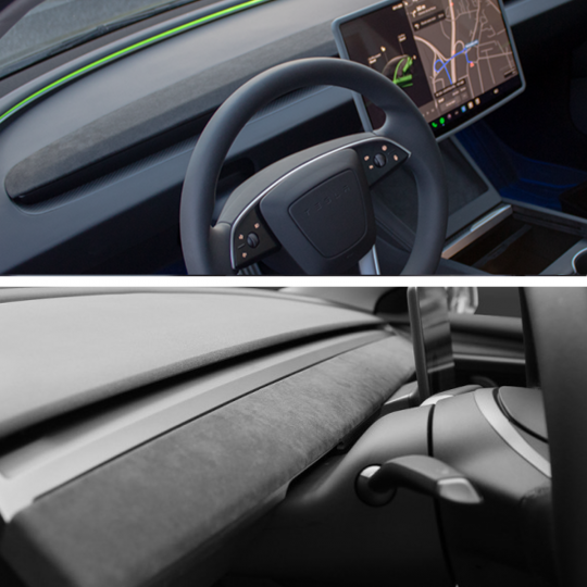 Armaturenbretteinsatz aus echtem Alcantara® für Tesla Model 3 und Y