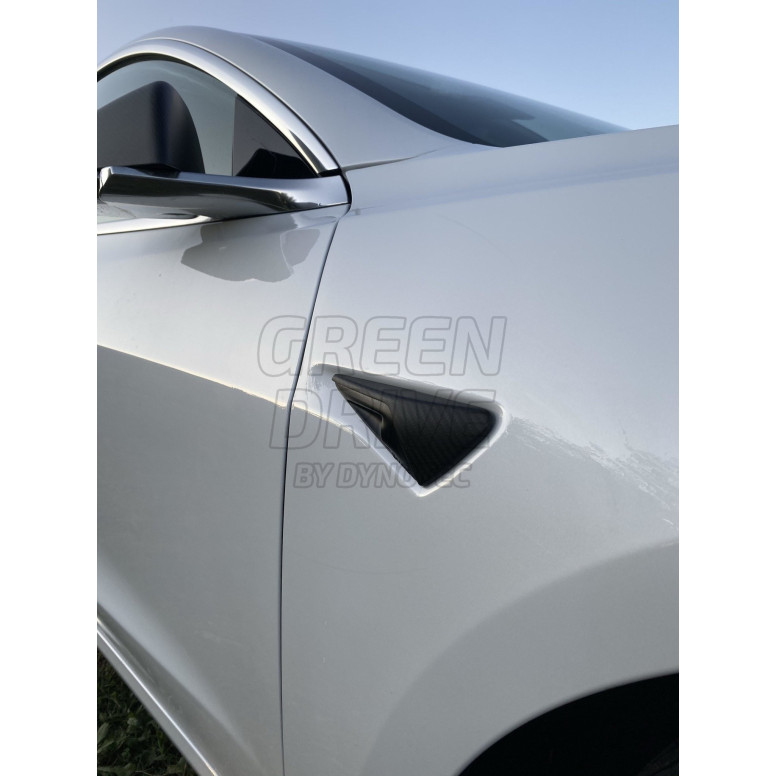 Protección de cámara lateral de carbono para Tesla Model S, X, 3 hasta 2020