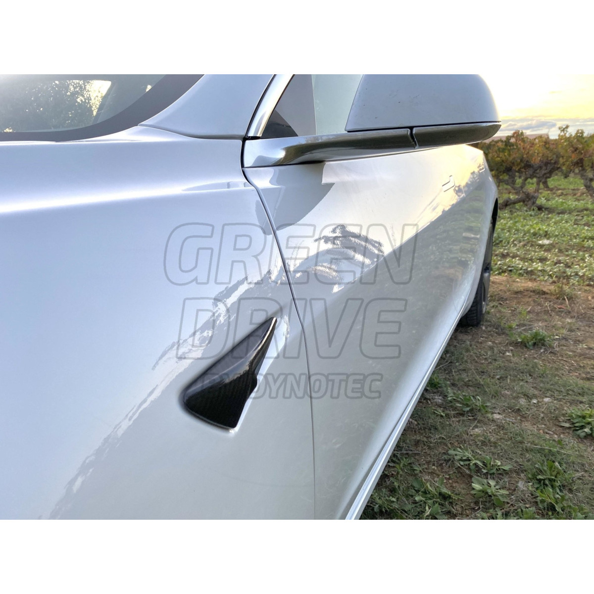 Protección de cámara lateral de carbono para Tesla Model S, X, 3 hasta 2020