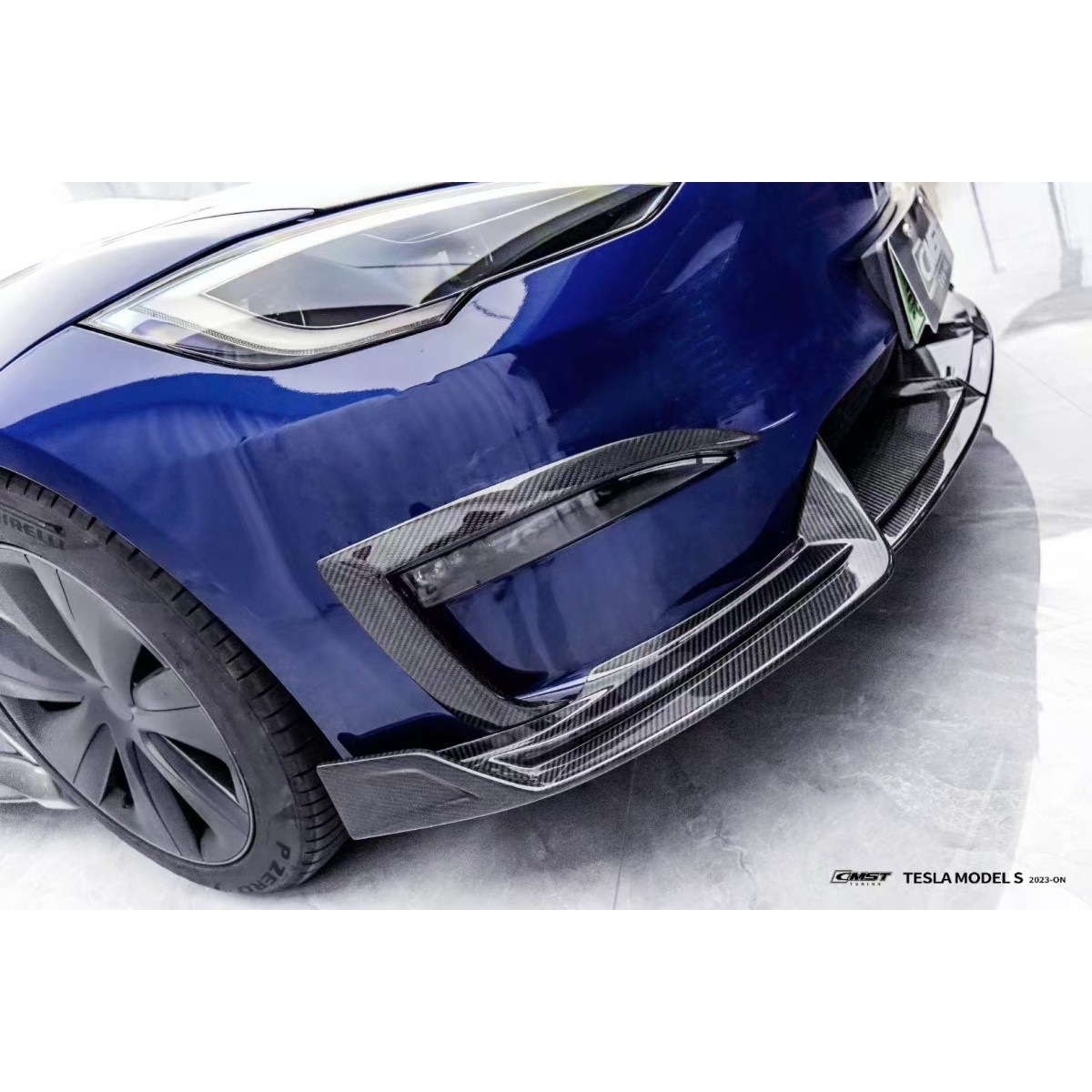 Lama anteriore in carbonio CMST® per Tesla Model S LR & Plaid 2021+