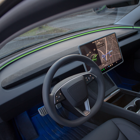 Ægte Alcantara®-instrumentbrætindsats til Tesla Model 3 2024+ og Model Y 2025+