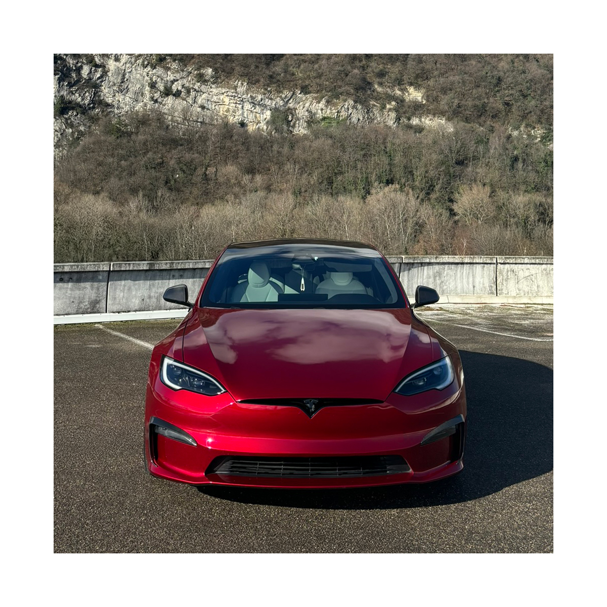 Tesla Model S Plaid Μπροστινό φως ομίχλης άνθρακα για LR & 2022+