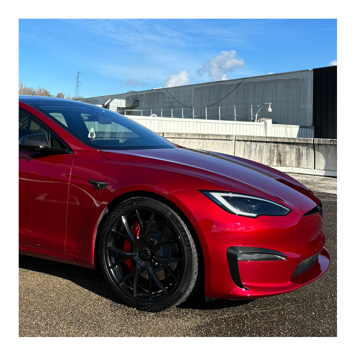Tesla Model S Plaid Μπροστινό φως ομίχλης άνθρακα για LR & 2022+