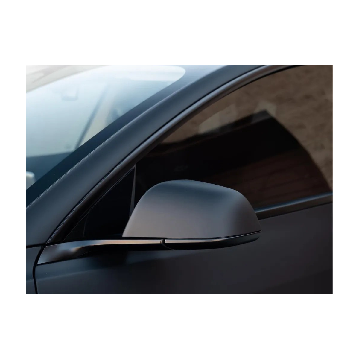 Set of 2 matt black plastic mirror caps for Tesla Model 3 and Model Y