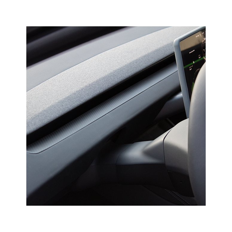 Inserção de carbono no painel de instrumentos para Tesla Model 3 Highland 2024+ e Model Y Juniper 2025+