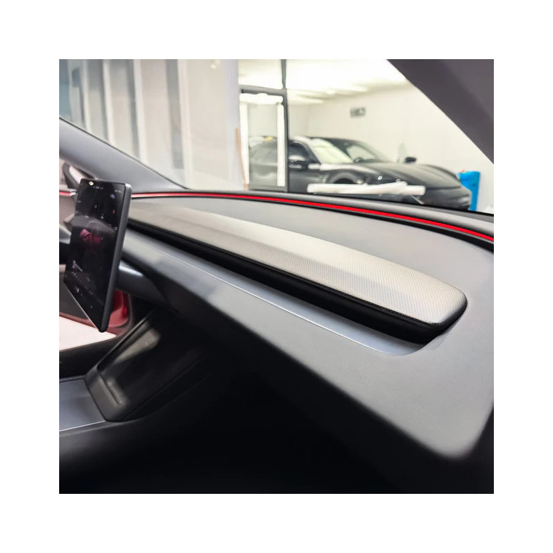 Plain Weave" koolstofvezel dashboard voor Tesla Model 3 Highland 2024+ en Model Y Juniper 2025+