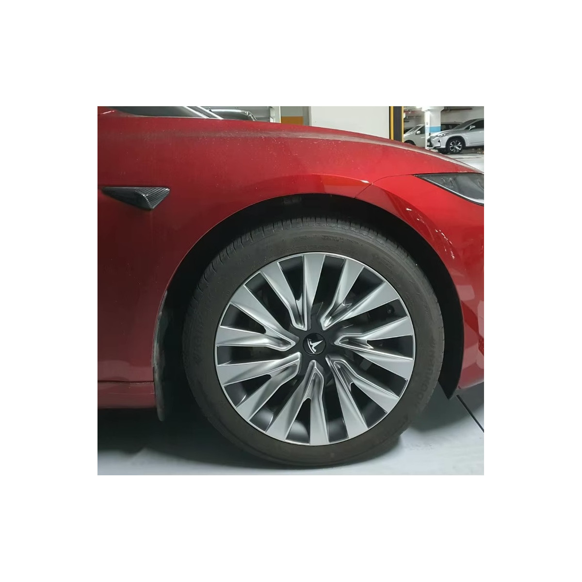 Sæt med 4 NOVA 18" replika-hjulkapsler til Tesla Model 3 Highland 2024+