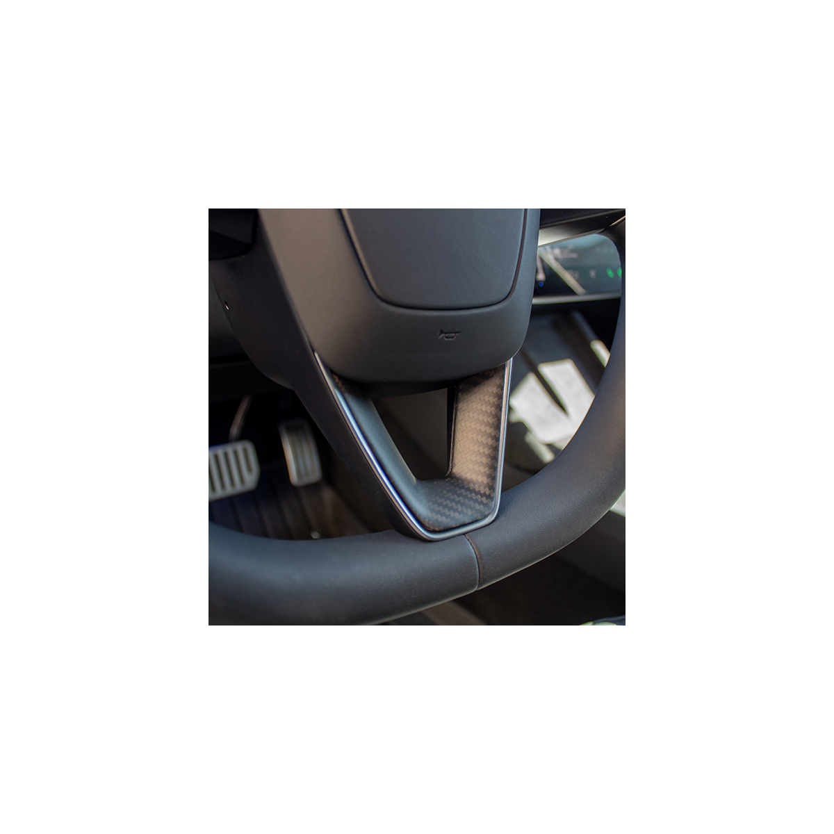 Inserție de volan din carbon pentru Tesla Model 3 Highland 2024+ și Model Y Juniper 2025+