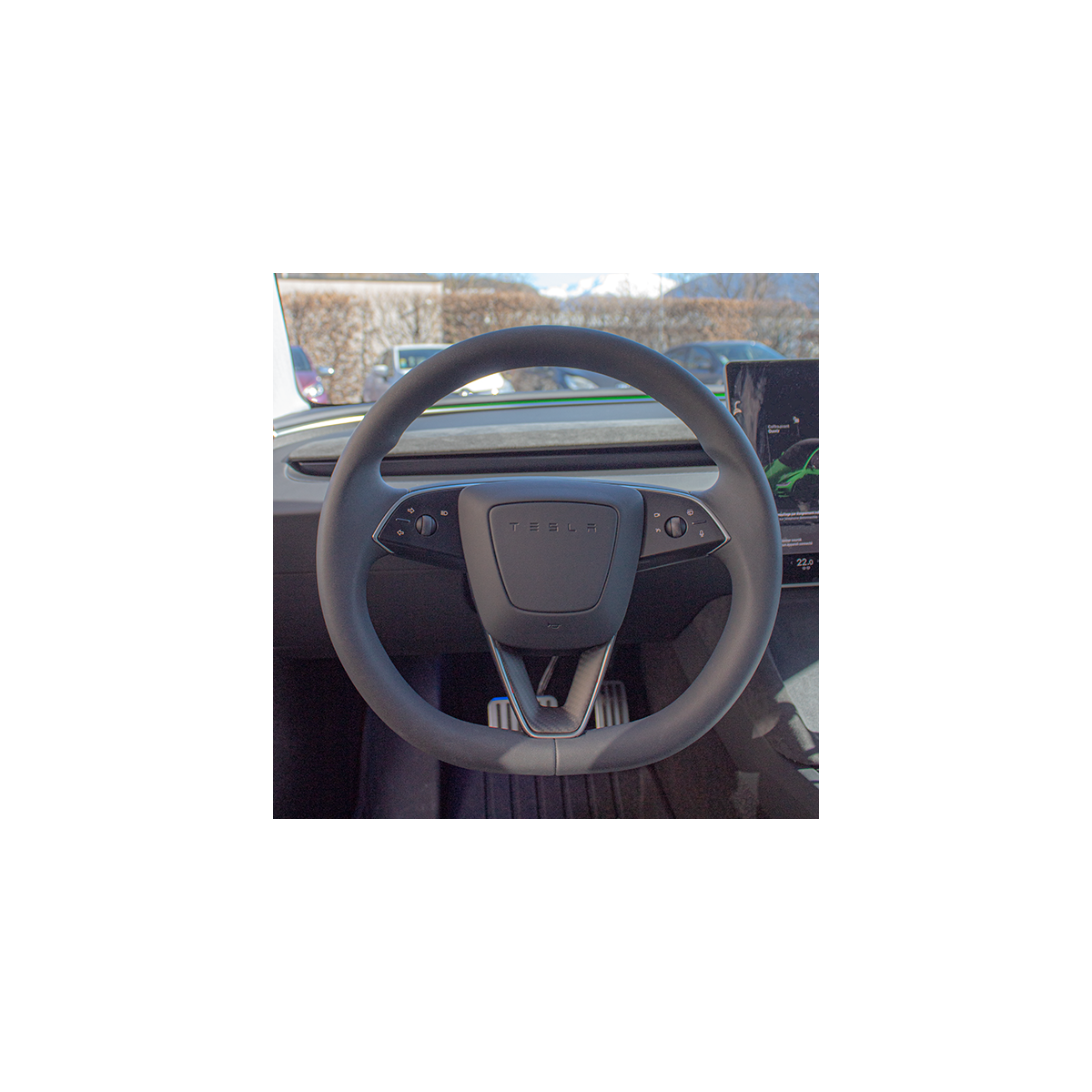 Inserție de volan din carbon pentru Tesla Model 3 Highland 2024+ și Model Y Juniper 2025+