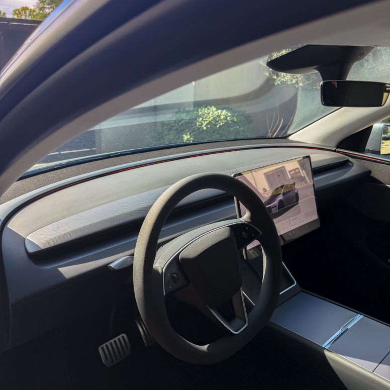 Ταμπλό από ανθρακονήματα "Plain Weave" για Tesla Model 3 Highland 2024+ και Model Y Juniper 2025+
