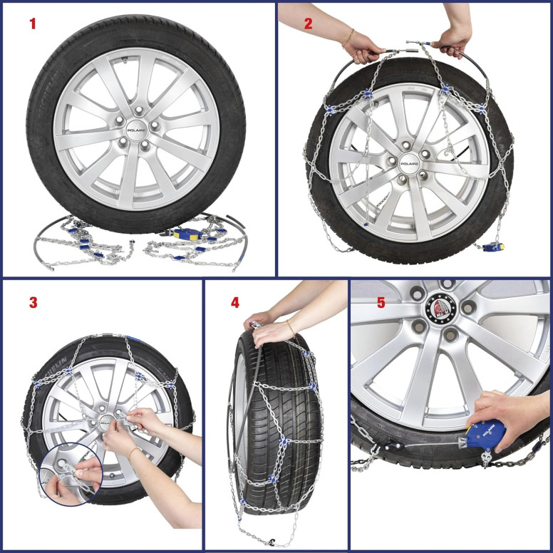 Premium E9 traditional snow chains for Tesla Model 3