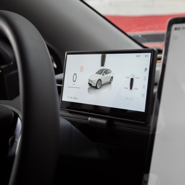 Apple Carplay och Android Auto förardisplay för Tesla Modell Juniper 2025+