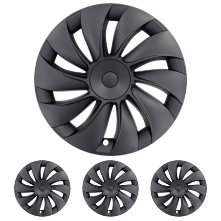 Sett med 4 stk. 18-tommers Turbine-hjulkapsler til Tesla Model 3 Highland 2024+ Standard bakhjulsdrift