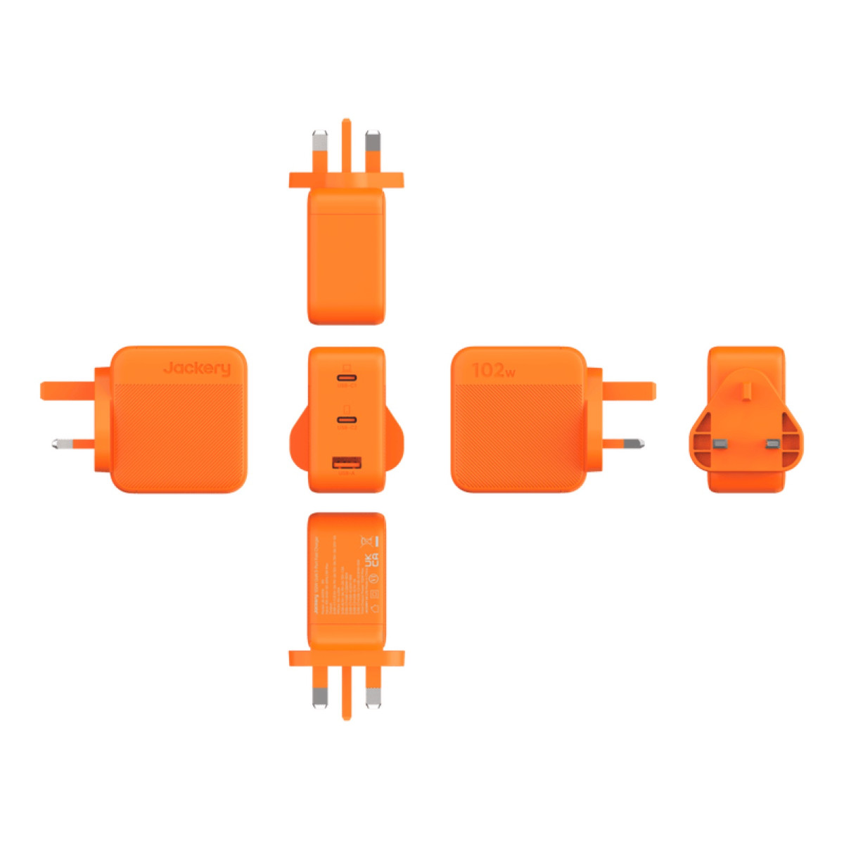 Jackery GaN-oplader 102 W: 2 USB-C + 1 USB-A