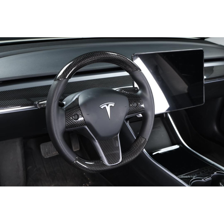 Inserție din carbon pentru partea inferioară a volanului - Tesla Model 3 și Y