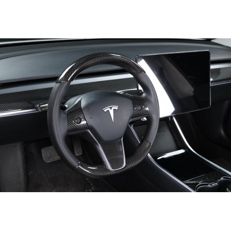 Inserto de carbono para la parte inferior del volante - Tesla Model 3 e Y