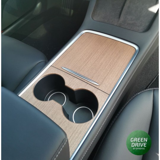 Consola central em madeira real - Tesla Model 3 e Y