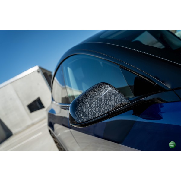 Carbon Rearview Mirror Cover - Tesla Model 3