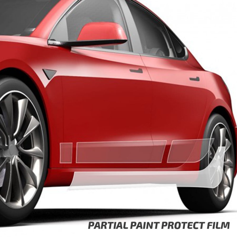 Model 3 Highland Sidekit small - Film de protection de peinture (PPF)  pour les bas de caisse arrière & passage de roue - Tesla-Protect