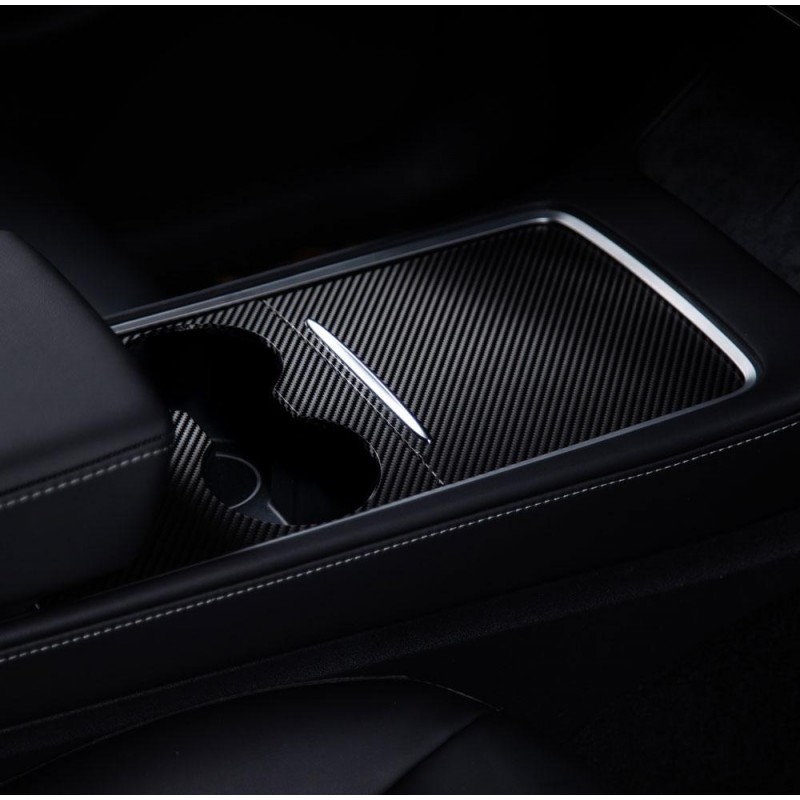 Für Tesla Model 3 Y 2021 2022 Mittelkonsole Panel Aufkleber Holz Maserung  Film Carbon Central Control Cover Auto Interieur Zubehör