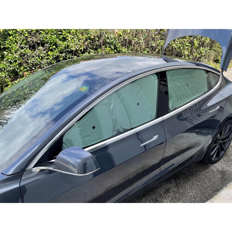 2 Stück/4 Stück EIN Set Auto Sonnenschutz Fenster Für Tesla Model 3 Zubehör  Markise Vorhänge Roller ABS Von 20,4 €