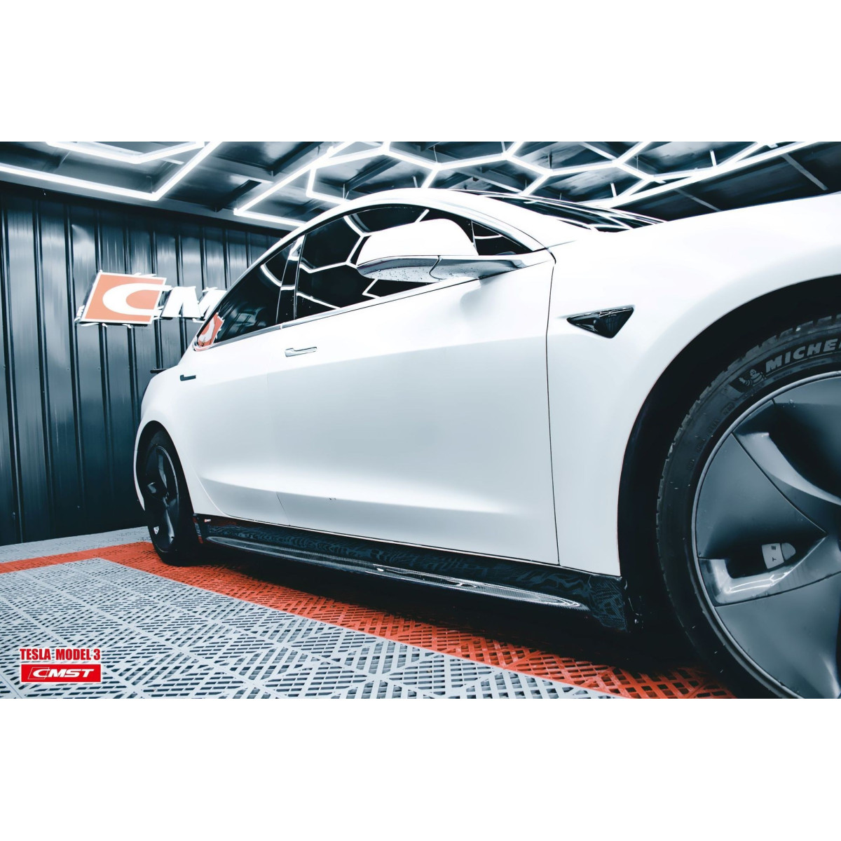 Sideskørter til bodykit CMST V2 til Tesla Model 3