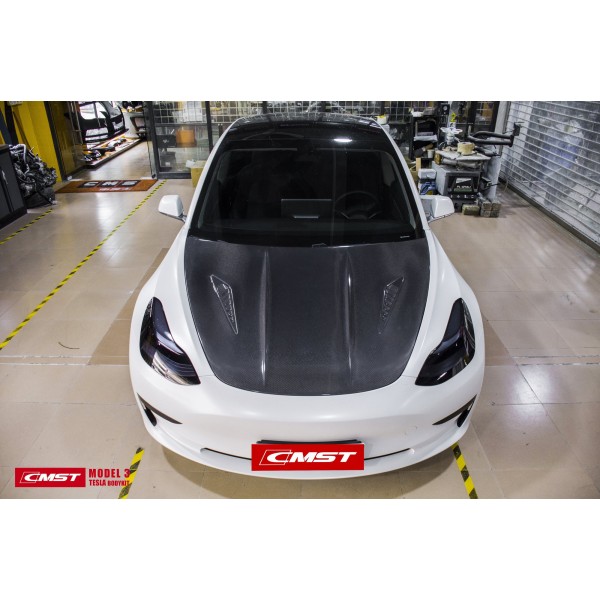 Koolstof motorkap versie 1 CMST® - Tesla Model 3
