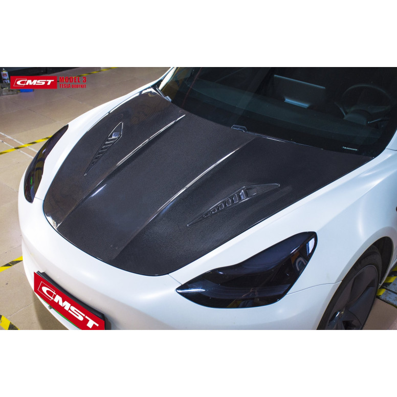 Capó de carbono versión 1 CMST® - Tesla Model 3