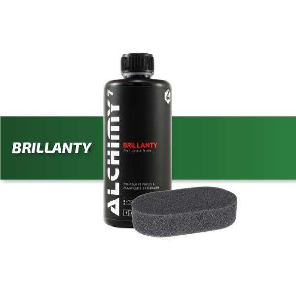 Detergente per pneumatici Brillanty e il suo tampone applicatore - Alchimy 7