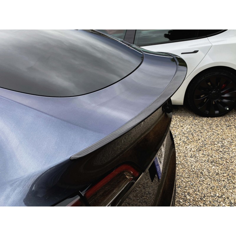 PACEWALKER Spoiler Posteriore Ala Spoiler Posteriore,Fibra di Carbonio Nero Spoiler del Tronco Posteriore per 2017-2021 Tesla Model Y 