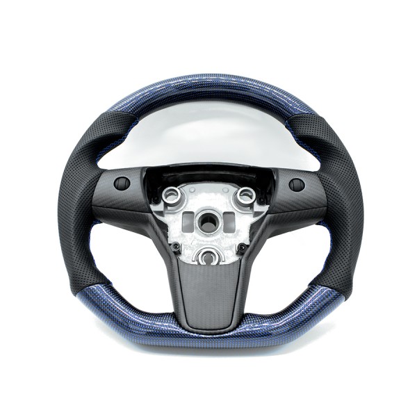 Tesla Original Steering Upgrade to Carbon Fiber Steering Wheel & 2017-2021 Black Tesla Steering Wheel Upgrade for Model 3 And Model Y 