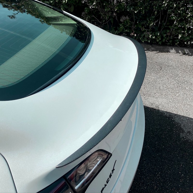 Bimirth Pour Tesla Model 3 Y 2023 Modèle Y Lèvre de coffre arrière Fibre de  carbone Abs Wing Spoiler Car Styling Rear Trunk Spoiler Model 3 Accessoires