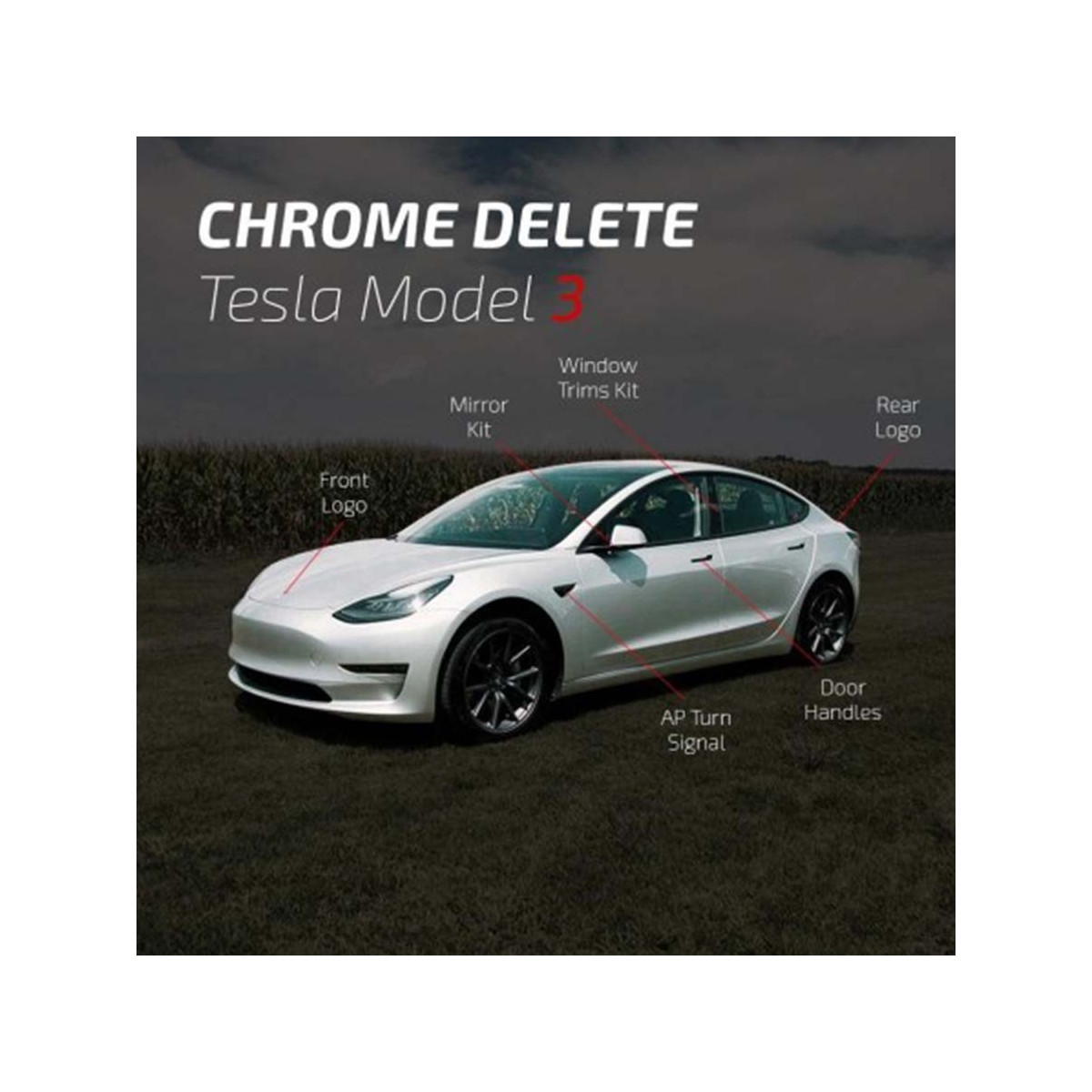 Tesla Chrome șterge acoperirea - Model 3
