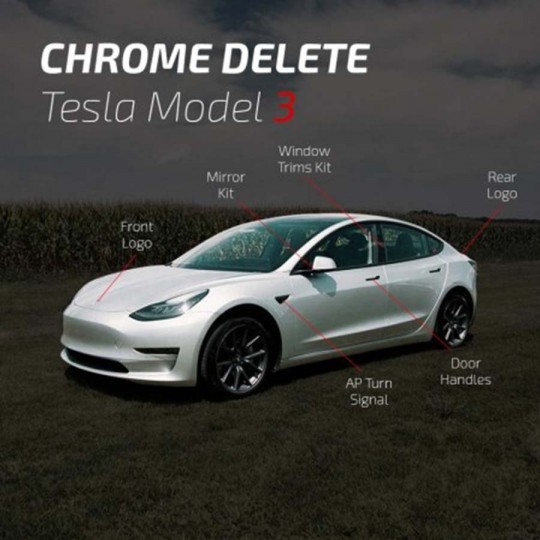Chrome sletning af belægning - Tesla Model 3