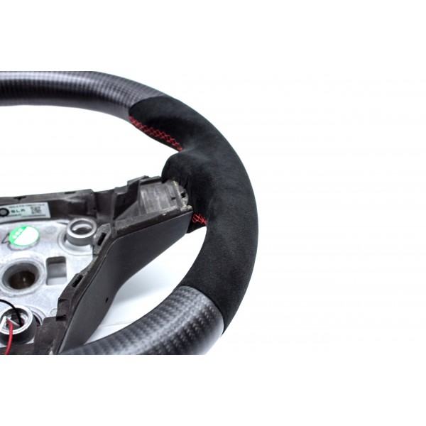 New Tesla Steering Wheel Customized Model 3 Y Carbon Fiber Steering Wh -  EVBASE-Premium EV&Tesla Accessories
