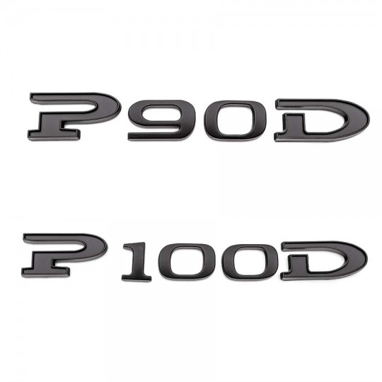 P100D" / "P90D" logotyp svart - Tesla Model S och X