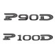 P100D" / "P90D" zwart logo - Tesla Model S en X