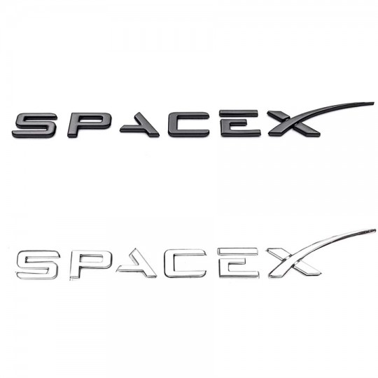 Emblema "SPACE X" para a caixa traseira - Tesla modelos S, X, 3 e Y