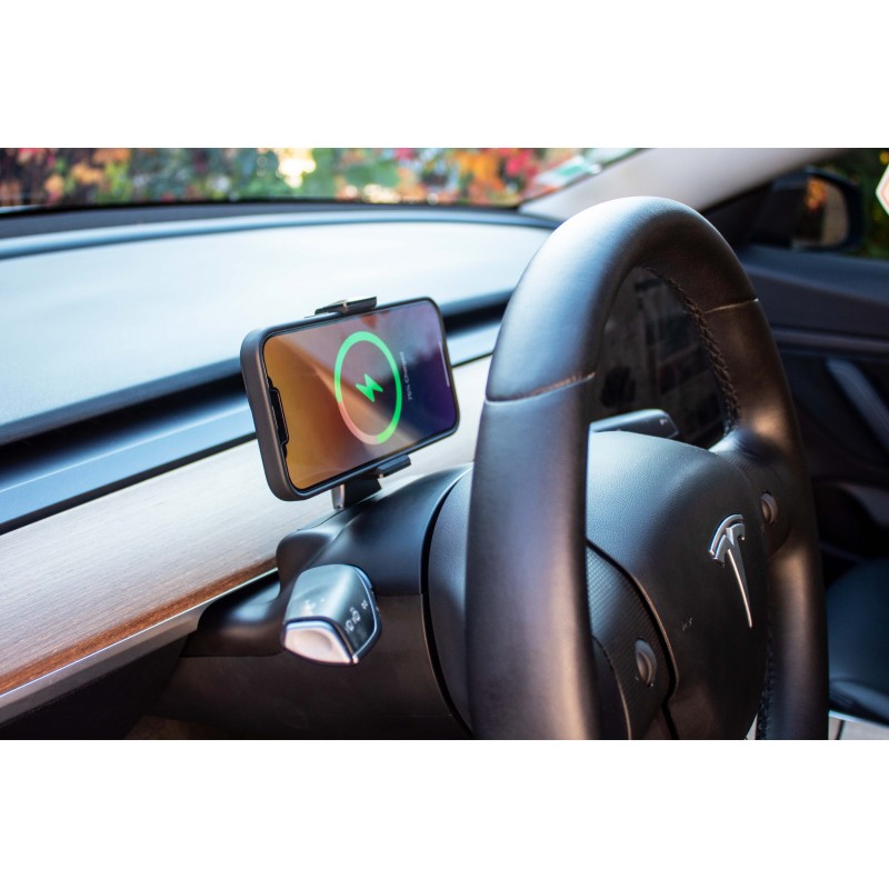 Handyhalter am Lenkrad mit kabelloser Aufladung für Tesla Model Y 2020-2023