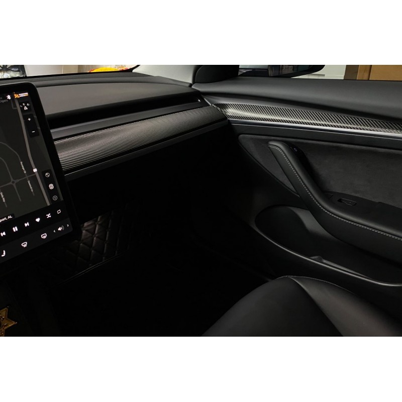 Dekoradhensive Panel-Verkleidungen für Tesla Model Y / 3 Innenraum  Armaturenbrett & tür holz modifikation abdeckung auto styling formteile