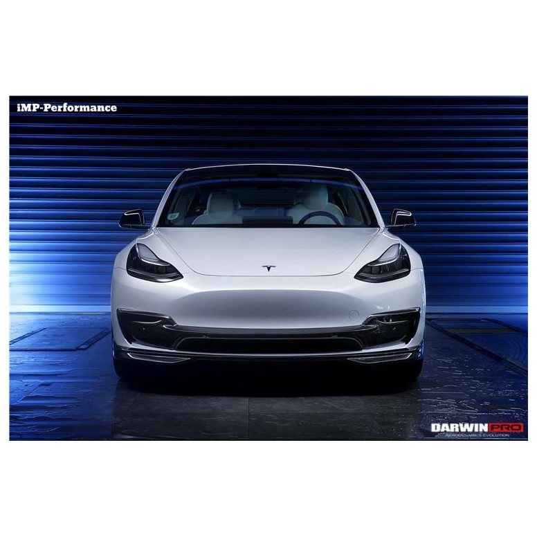 Carbon frontkofangerindsats sæt DarwinProAERO V1 til Tesla Model 3