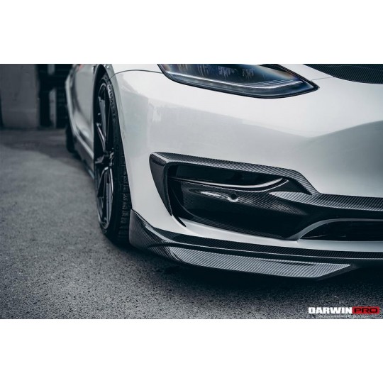 Insert pare-choc avant en carbone kit DarwinProAERO V1 pour Tesla Model 3