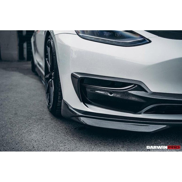 Hiilinen etupuskurin lisäosa DarwinProAERO V1-sarja Tesla varten Model 3