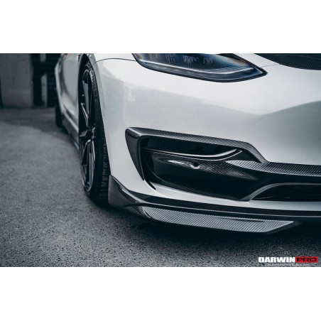 Carbon frontkofangerindsats sæt DarwinProAERO V1 til Tesla Model 3