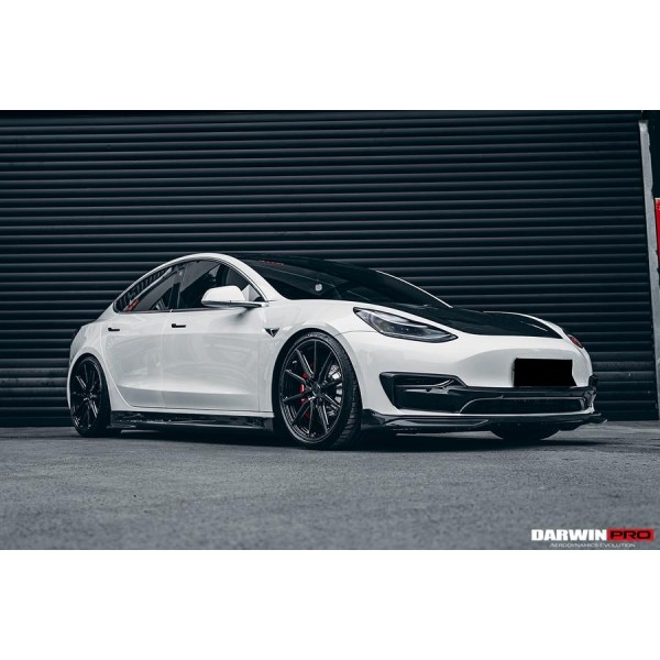 Hiilinen etupuskurin lisäosa DarwinProAERO V1-sarja Tesla varten Model 3