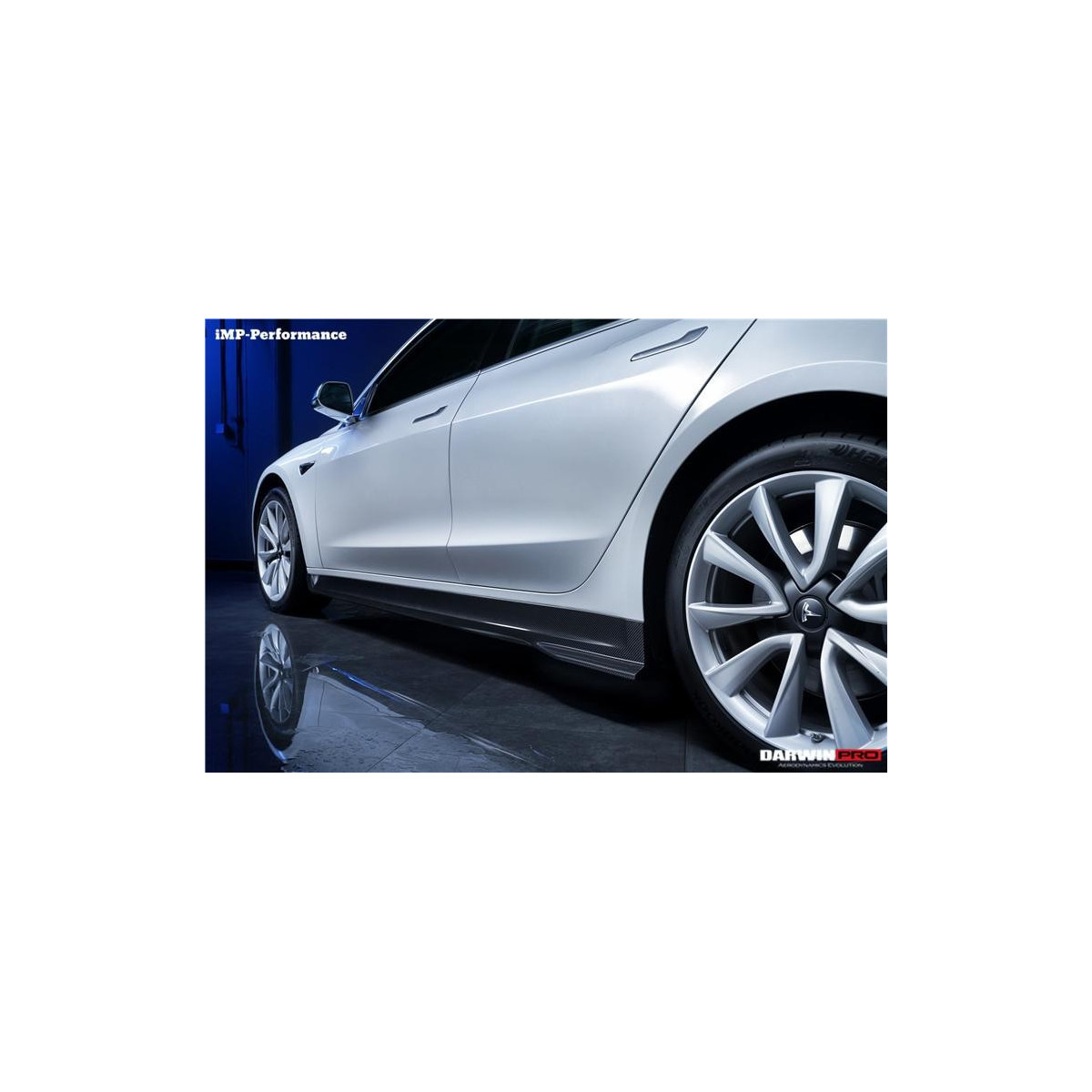 Tesla DarwinProAERO V1 πλευρικές ποδιές άνθρακα για Model 3