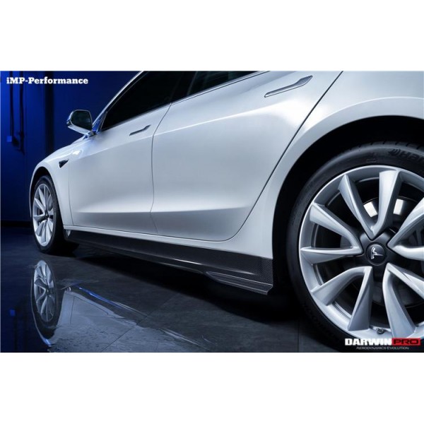 Carbon side skirts DarwinProAERO V1 kit for Tesla Model 3