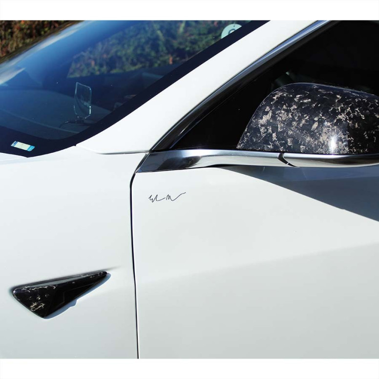 Protección de cámara lateral de carbono para Tesla Model S, X, 3 hasta 2020