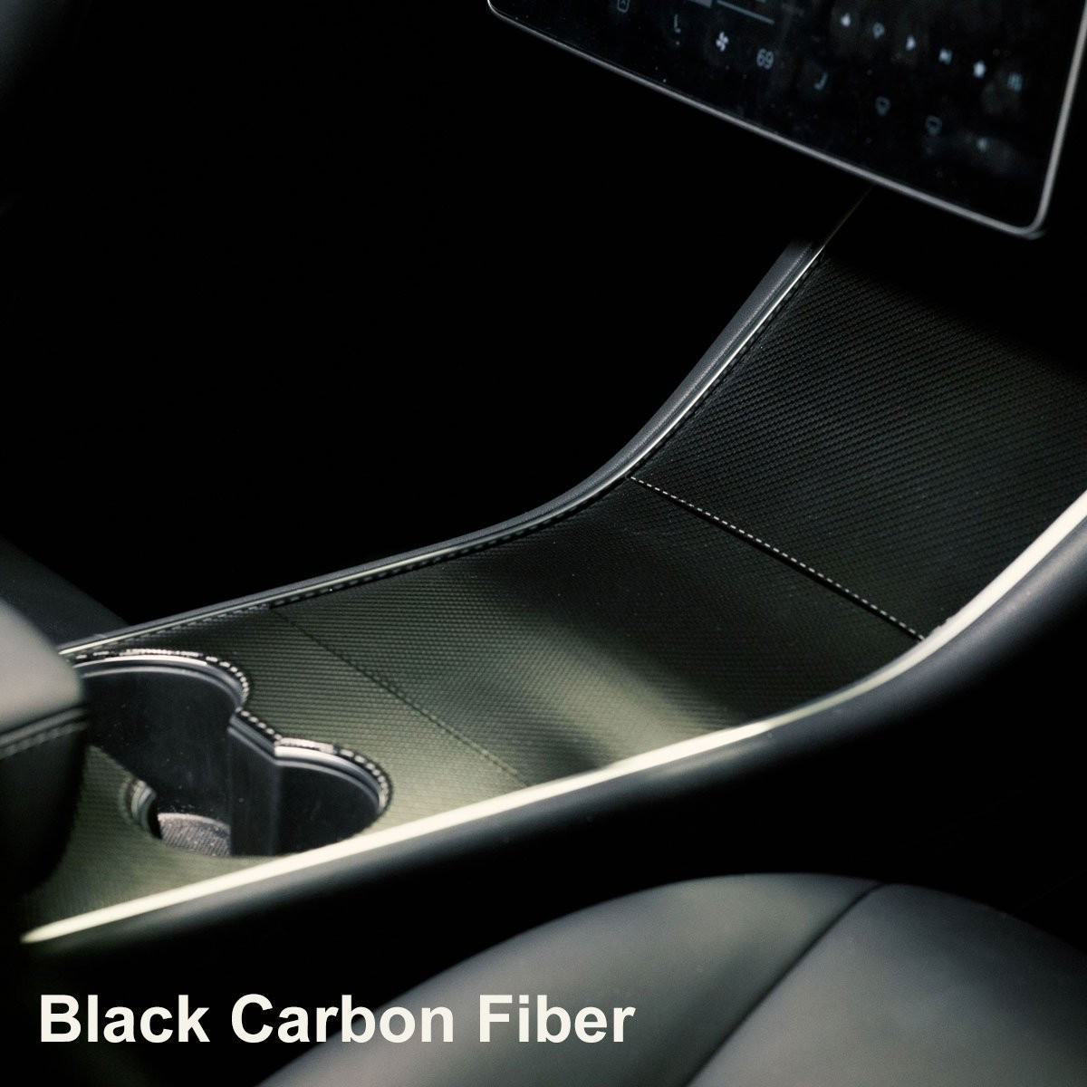 Central Intérieur pour Tesla pour Modèle 3 Y 2021–2023 Autocollant Panneau Console Centrale Film Grain Bois Couverture Commande Centrale Carbone Intérieur Voiture Panneau Centrale Trim (Color